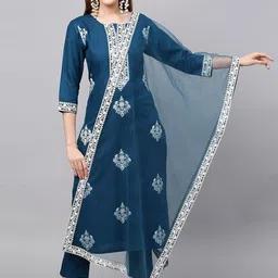 BAESD Women Embroidered Regular Kurta with Trousers & With Dupatta-picture-16