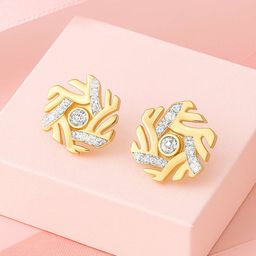 Mia by Tanishq Women 9KT Gold Lab Grown Diamond Hexagon Gleam Earrings-picture-29