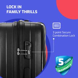 vip Polypropylene (Pp) Quad Active Check-in 75 Cm 8 Spinner Wheels Hardshell Trolley Bag for Travel, Hard Case Lightweight Bag with Combination Lock, Tough Suitcase for Travel (Black) (Large) image 4