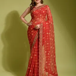 Panzora Floral Sequinned designer Saree-image-29