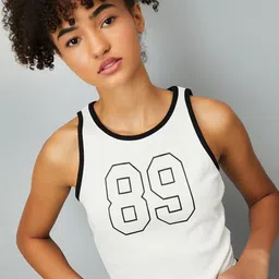 max Women Typography Printed Cotton Tank Crop Top-image-71
