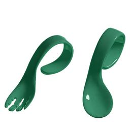 SYGA Infant Baby Fork And Spoon Set Anti-Choke Self Feeding Accessories Pack of 2 -  Green-7