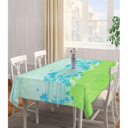 Arrabi Green Floral Tc Cotton Blend 6 Seater Table Cover Artc-1214-Green-image-63