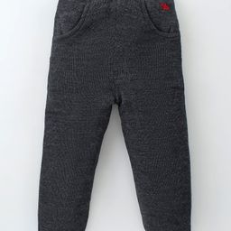 Yellow Apple Knit Full Length Solid Lounge Pant - Charcoal Grey-image-61