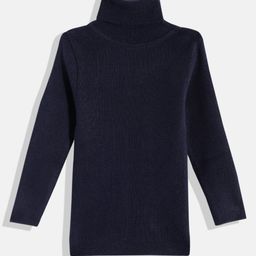 RVK Full Sleeves Solid Stretchable Skivvy Pullover Sweater - Navy-picture-43