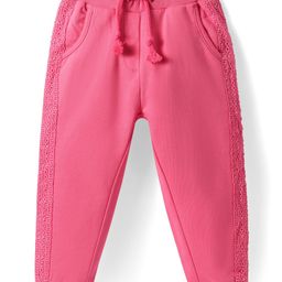 BabyhugTerry Knit Full Length Lounge Pants with Crochet Detailing - Dark Pink-image-29