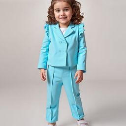 Babyhug Woven Full Sleeves Solid Top & Trouser with Inner Tee - Aqua Blue-image-93