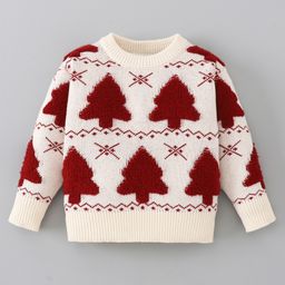 Mark & Mia Full Sleeves Pullover Sweater With Tree Design - Beige-picture-23