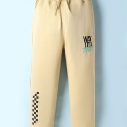 Olio Kids Lopper Knit Full Length Lounge Pant with Text Print - Cream-picture-36