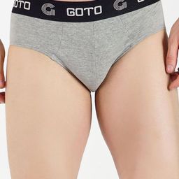 GOTO Mid-Rise Hipster Briefs COTTON BLENDED BRIEF OUTER ELASTIC LGREY-picture-49