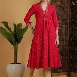 Sangria Embroidered Anarkali Kurta-26