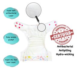 Dumbledo Cloth Diaper Reusable Adjustable Free Size Leak Proof Eco-Friendly Quick Dry Without Insert Pack of 1 - White image 2