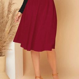 Stylecast X Slyck Knee Length Flared Skirt-image-60