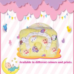 Toddylon New Born Baby Bedding Set Mattress with Mosquito Net and Pillow - Yellow image 4