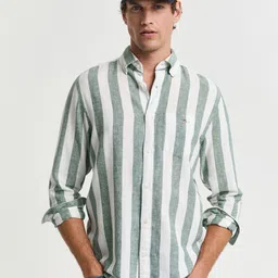 GANT Men Spread Collar Vertical Striped Casual Shirt-image-89