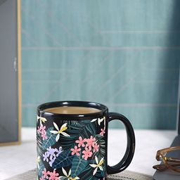 PENTADECO Black & Pink Printed Ceramic Glossy Mugs Set of Cups and Mugs-0