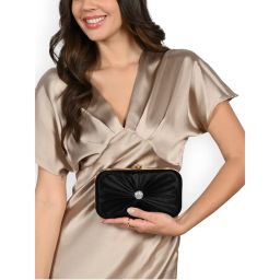 Lavie Womens Black Avira Oval Framed Clutch with Detachable Strap (S)-picture-27