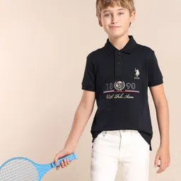 U.S. Polo Assn. Kids Boys Brand Logo Printed Polo Collar T-shirt-picture-25