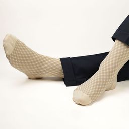 Theater Men Gingham Mercerized Cotton Calf Length Formal Socks-image-60
