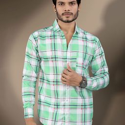 Metronaut Men Tartan Checks Opaque Checked Casual Shirt-image-23