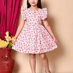 BARKAT DESIGNING PLANET Floral Flared Sleeve A-Line Dress-12