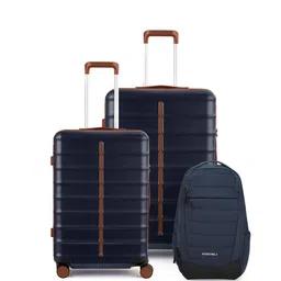 Assembly Set Of 3 Hard-Sided Trolley Bags & Backpack With 360-Degree Rotation & Rain Cover-1