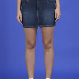 Pepe Jeans Women Denim Mid Waist Pencil Woven Mini Skirt-image-82