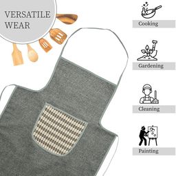 Kuber Industries 2-Pcs Grey Waterproof Aprons With BigFrontPocket image 5