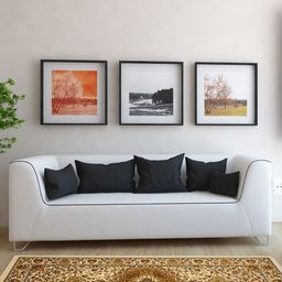 OBSESSIONS Beige & Off White Printed Classical Anti-Static Floor Runner-47