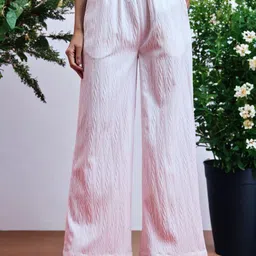 DressBerry Women Textured Relaxed High-Rise Trousers-image-47