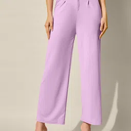 QIOA Women Relaxed High-Rise Easy Wash Trousers-image-11