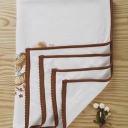 Tinycare Towel Teddy Print - White Brown-image-32