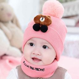 Syga Knitted Pom Pom Cap With Neckwear - Pink-picture-12