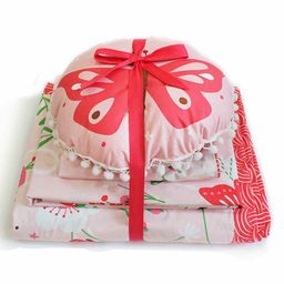 Silverlinen Butterfly Design Bedding Set - Pink Red-15