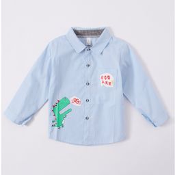 Kookie Kids Full Sleeves Shirt Dino Print - Light Blue-image-103
