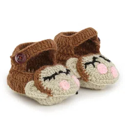 MayRa Knits Hand Knitted Monkey Pattern Crochet Booties - Brown-picture-6