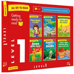 All Set to Read Level 1 Assisted Reading with Small Sentences and Pictures Set of 6 Books Red Box - English-image-76