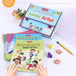 Babyhug First Step to Big Learning Junior Artist Colouring Books Pack of 10 - English-1