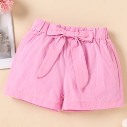 Kookie Kids Mid Thigh Length Solid Color Shorts - Pink-image-18