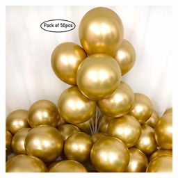 Party Anthem Chrome Latex Balloons Gold - Pack of 50-image-91