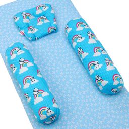 Babyhug Pillow And Bolster Set Panda Print - Blue-15