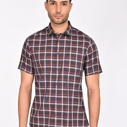 Indian Terrain Men Classic Slim Fit Opaque Checked Casual Shirt-picture-39