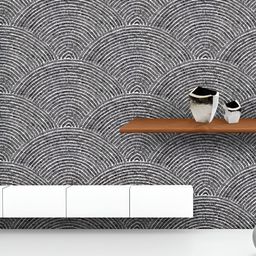 ArtzFolio Printed UV-Resistant Anti-Bacterial Black & White Grunge Waves Peel & Stick Wallpaper-image-80