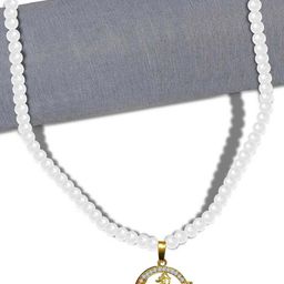 Utkarsh Stainless Steel Pearls Beaded Shri Ram Pendant With Chain-15