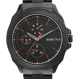 United Colors of Benetton Men Brass Dial & Bracelet Style Straps Analogue Watch UWUCG1703-54
