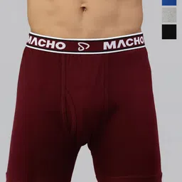 MACHO Sporto Pack Of 8 Pure Cotton Mid-Rise Long Trunks-picture-8