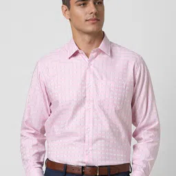 Van Heusen Men Spread Collar Checked Cotton Formal Shirt-picture-12