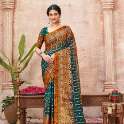 K 5 Fashion Ethnic Motifs Pure Georgette Saree-picture-38