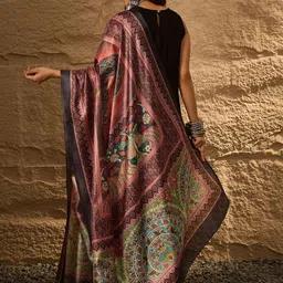InWeave Round Neck A-Line Kurta With Palazzos & Dupatta image 2