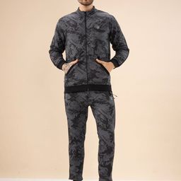 Status Quo Men Printed Mock Neck Tracksuits-picture-1